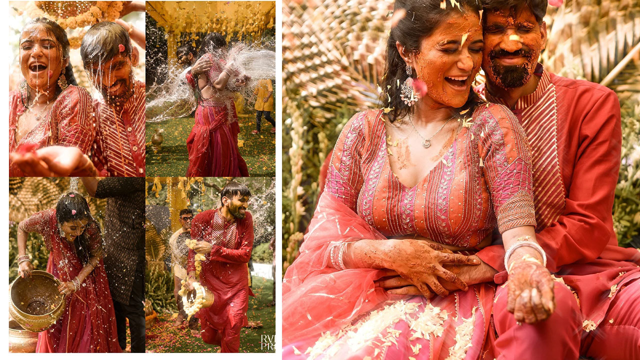 Badminton Player Kidambi Srikanth Marries Sravya Varma Haldi Photos Go Viral