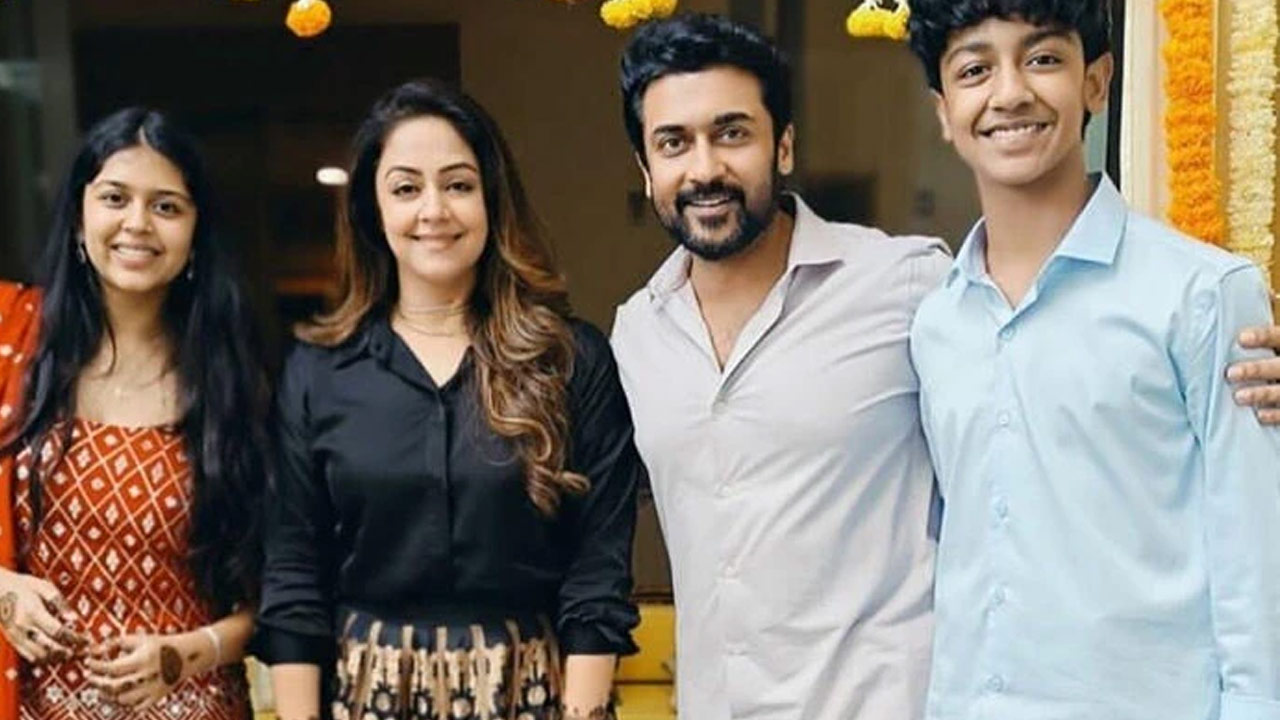 Fans are captivated by the stunning family photo of Suriya and Jyothika celebrating Diwali
