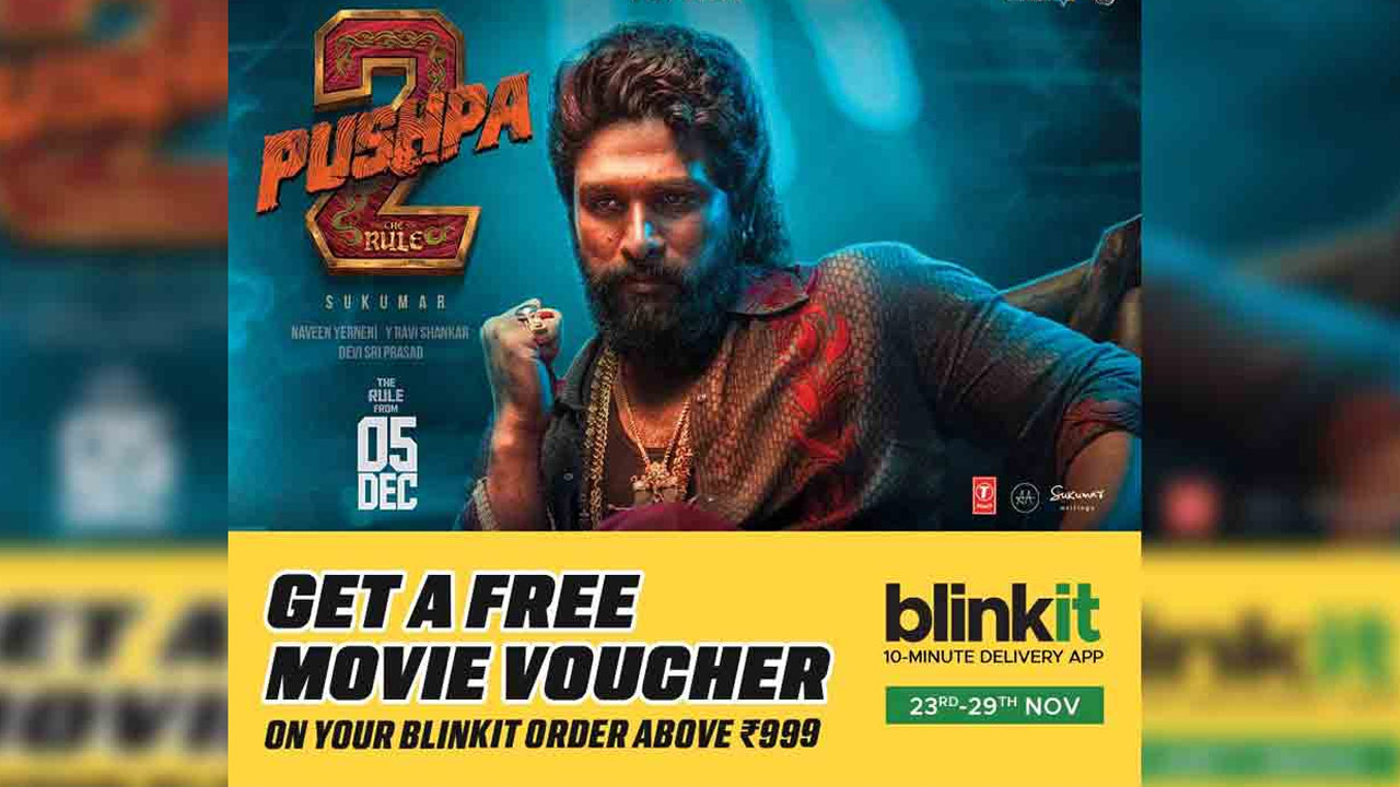  Get Free Pushpa 2 Tickets with Blink It Grocery Orders Over â‚¹999
