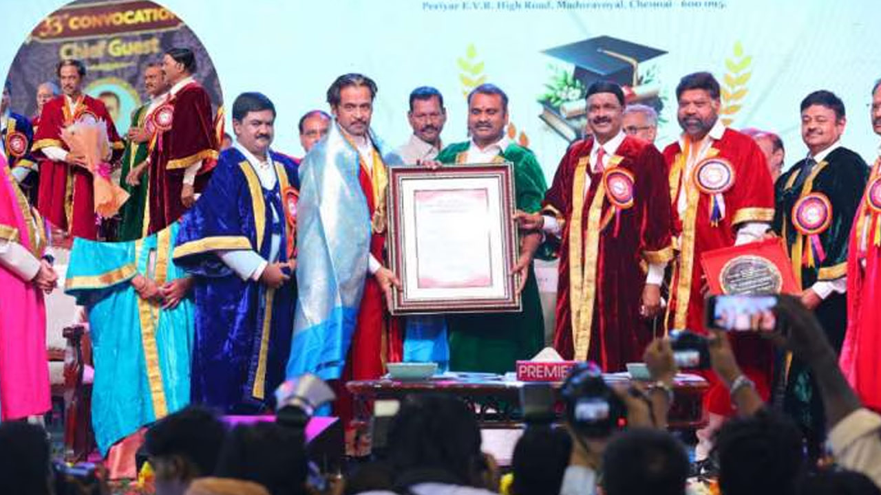 Action King Arjun Honored with Honorary Doctorate for His Iconic Career and Social Contributions Action King Arjun Honored with Honorary Doctorate for His Iconic Career and Social Contributions