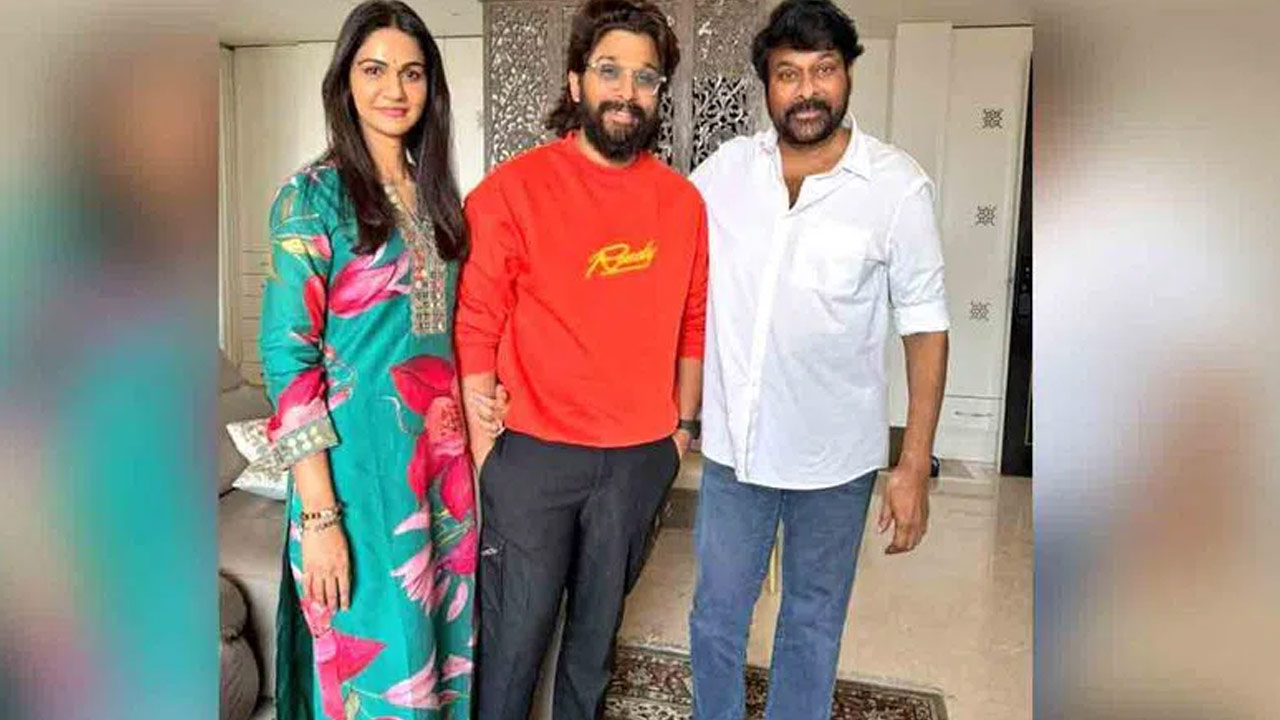 Icon Star Allu Arjun with Megastar Chiranjeevi: Photo Goes Viral