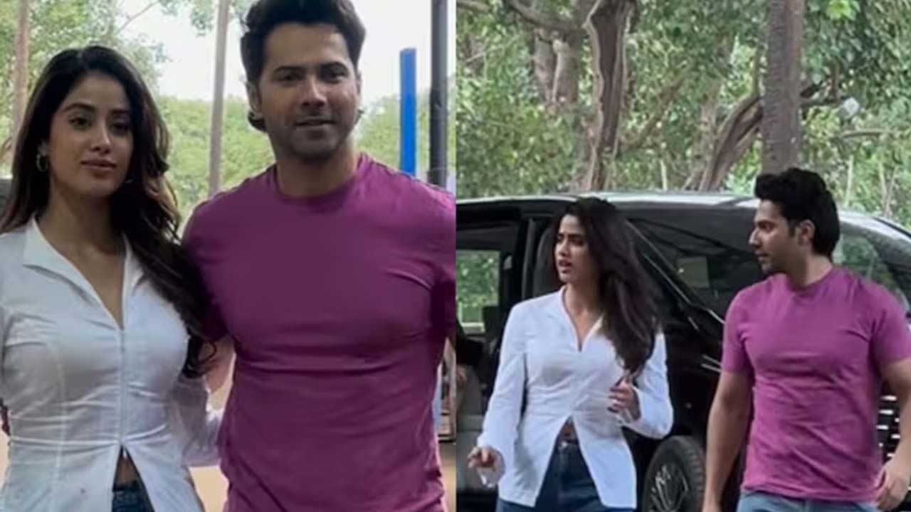 Janhvi Kapoor and Varun Dhawan Spotted in Casuals for Upcoming Film Janhvi Kapoor and Varun Dhawan Spotted in Casuals for Upcoming Film