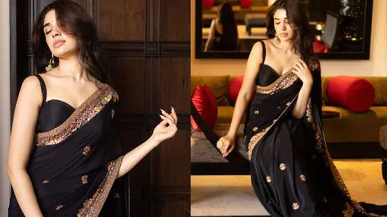 Krithi Shetty Dazzles in a Black Saree