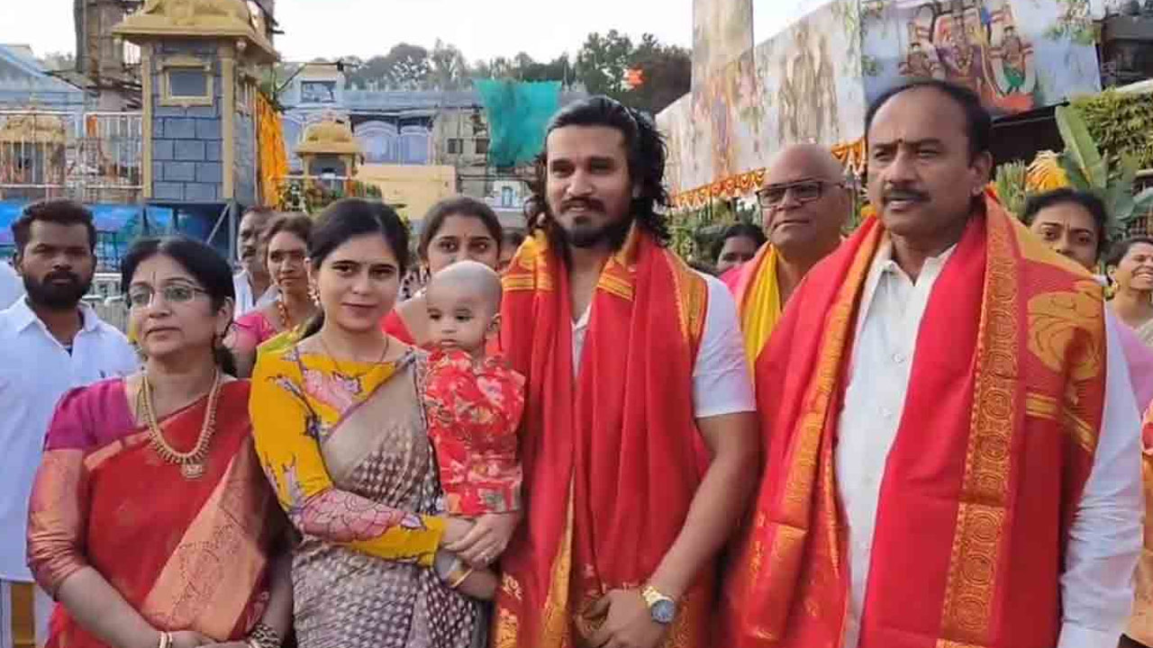 Nikhil Siddhartha Visits Tirumala Temple with Family
