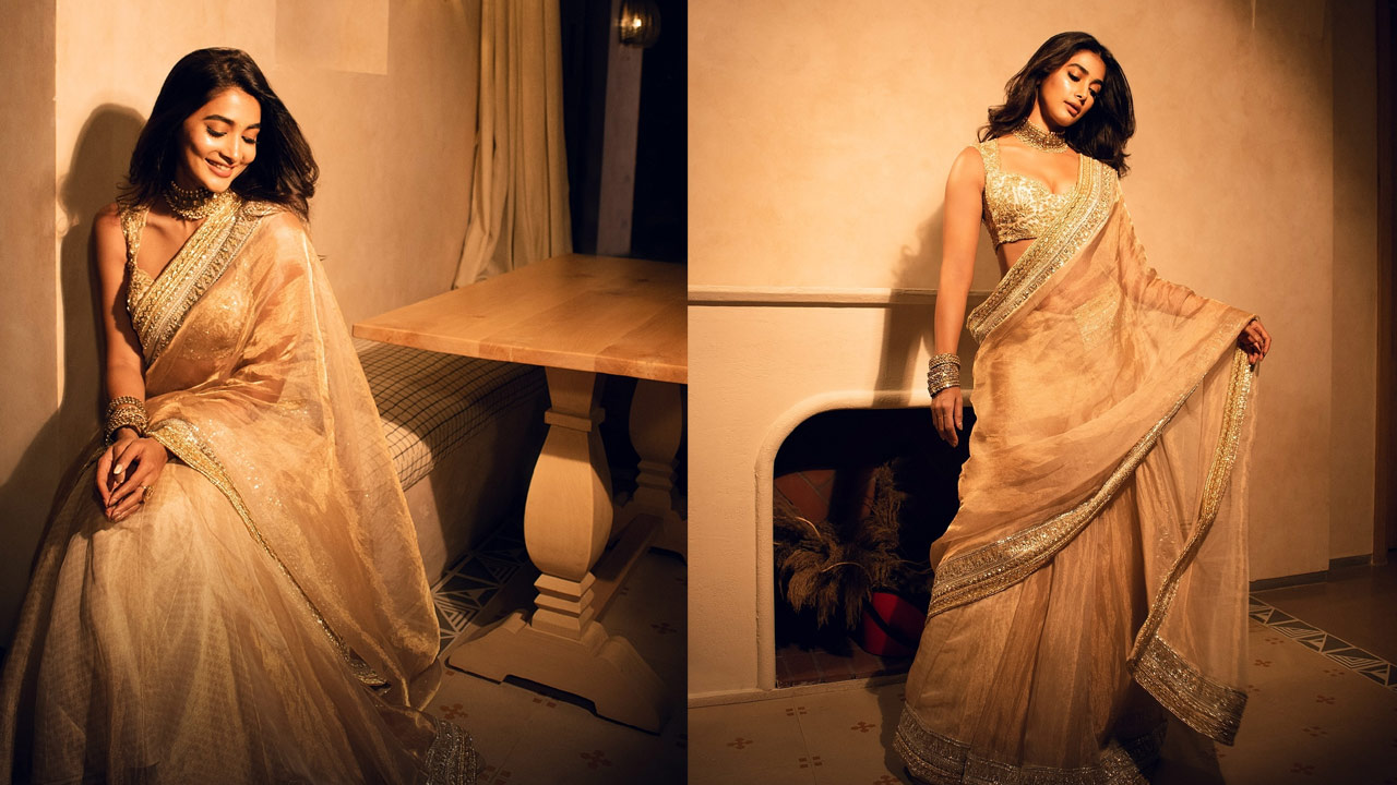 Pooja Hegde Mesmerizes in a Saree Photos