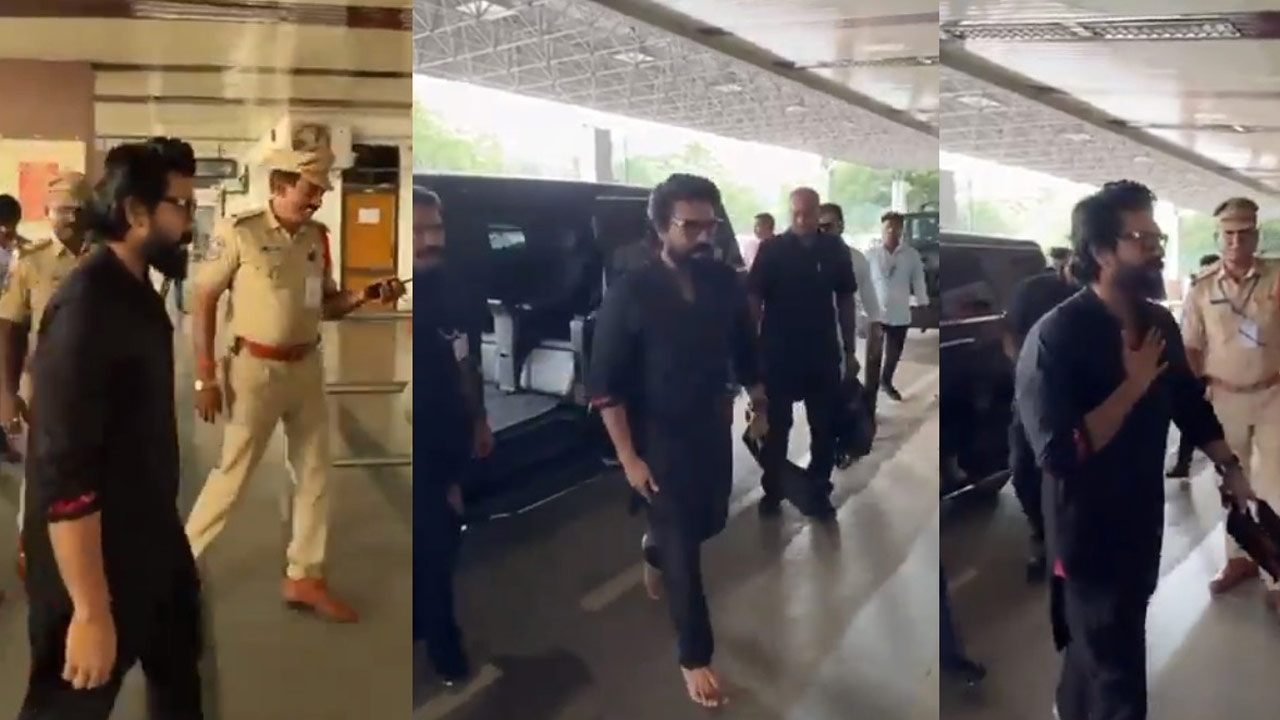 Ram Charan Spotted in Ayyappa Mala Ahead of Game Changer Promotions Ram Charan Spotted in Ayyappa Mala Ahead of Game Changer Promotions