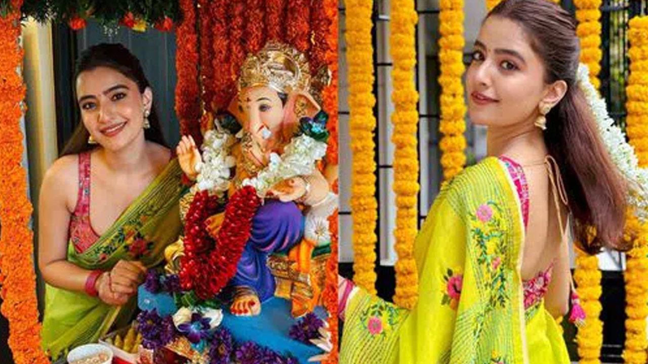 Actress Ruksar dhillon's Ganesh Chaturthi Celebrations Photos Actress Ruksar dhillon's Ganesh Chaturthi Celebrations Photos