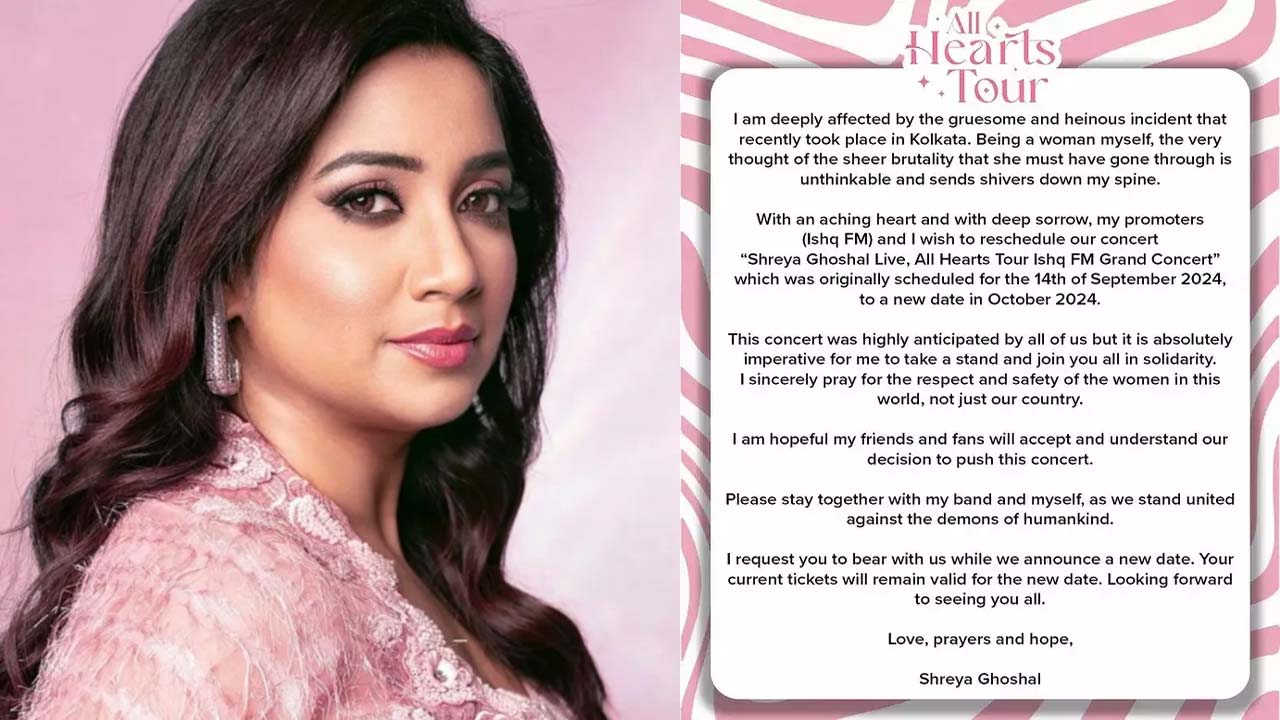 Shreya Ghoshal Cancels September Kolkata Performance After Recent Tragedy