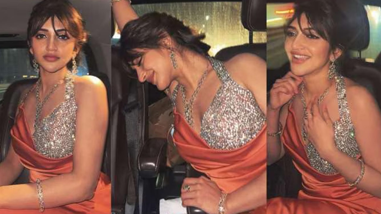 Sreeleela Orange Saree Photos