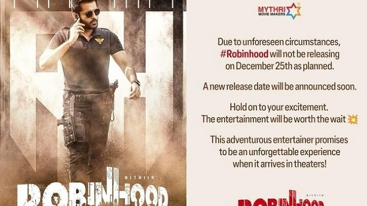 'Robinhood' Movie Release Delayed, New Date Expected for Sankranti 'Robinhood' Movie Release Delayed, New Date Expected for Sankranti