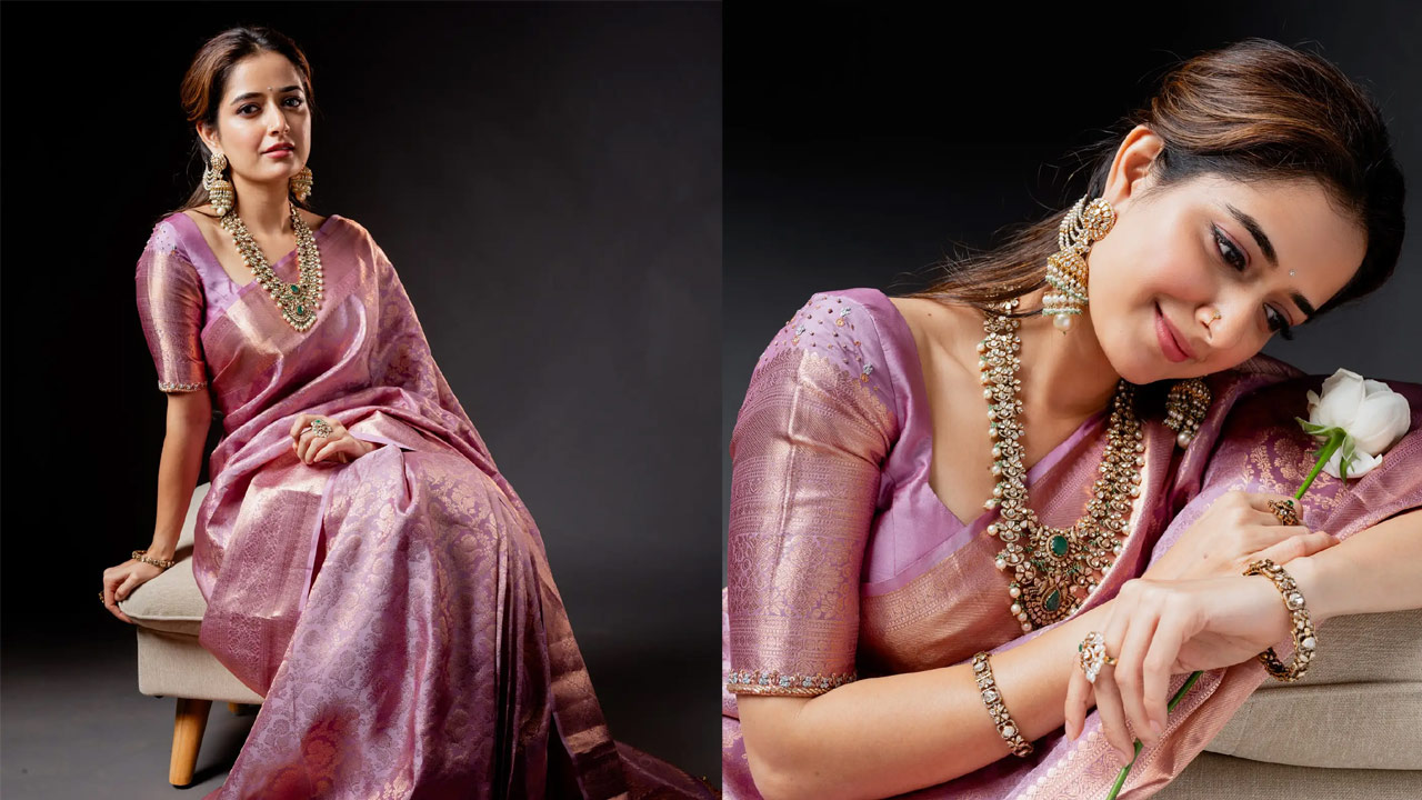 Ashika Ranganath Looks Elegant in a Traditional Silk Saree