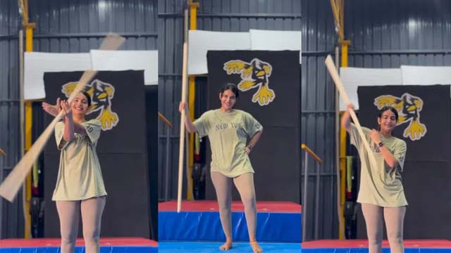 Video of Ananya Nagalla doing karasamu in a range is viral