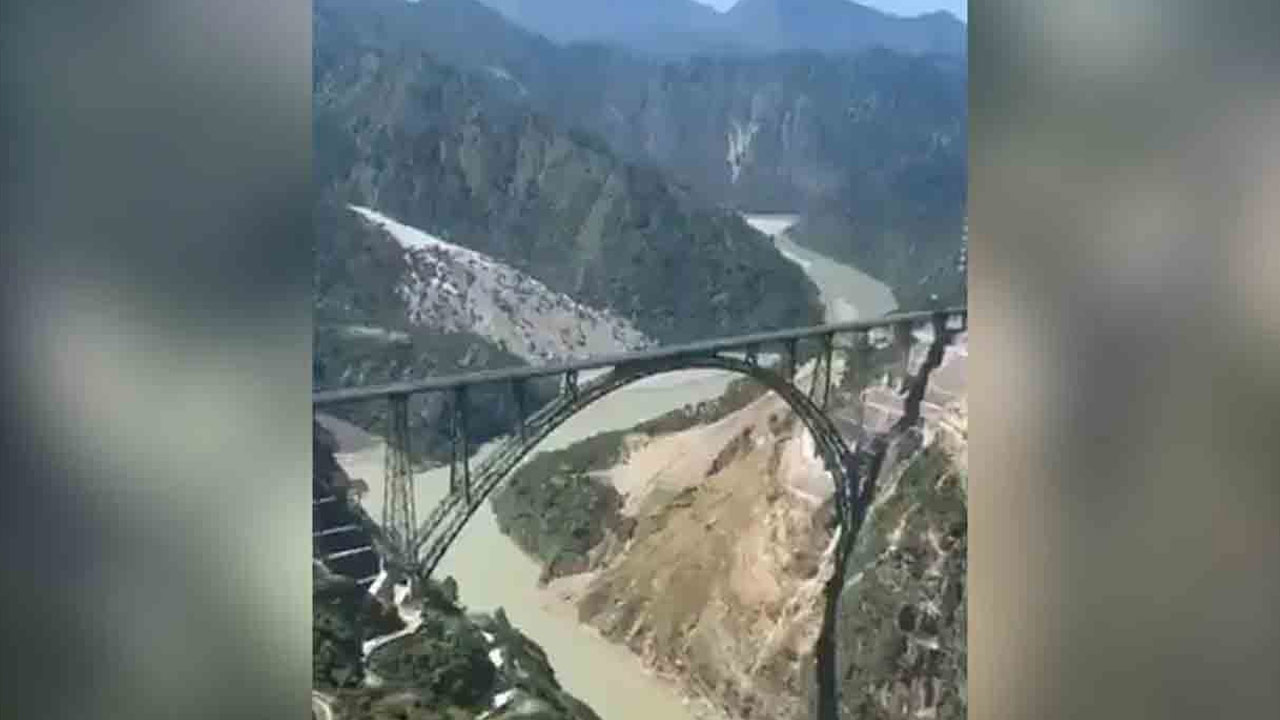 Chenab Rail Bridge: Aerial Footage of the World's Highest Rail Bridge ...