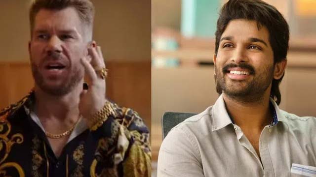 David Warner's Hindi Ad in Pushpa Style.. Allu Arjun's Reaction Goes Viral David Warner's Hindi Ad in Pushpa Style.. Allu Arjun's Reaction Goes Viral