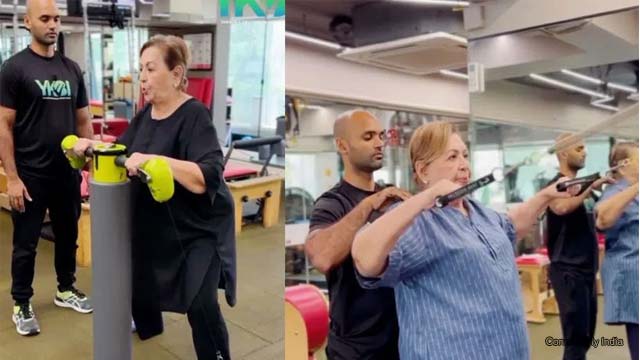 Helen Richardson: 85-year-old actress hitting the gym. So fit at this age