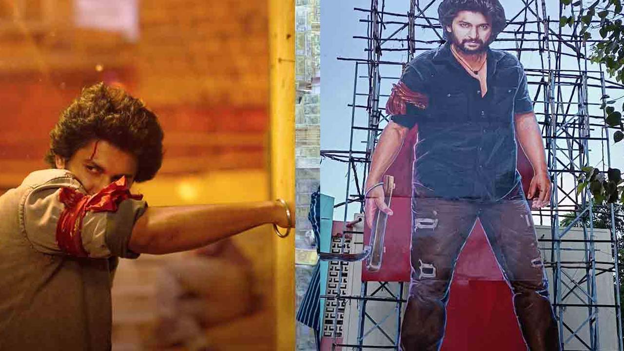 Nani's Upcoming Film Saripodhaa Sanivaaram Creates Buzz with Grand Release and Major Promotional Cutout