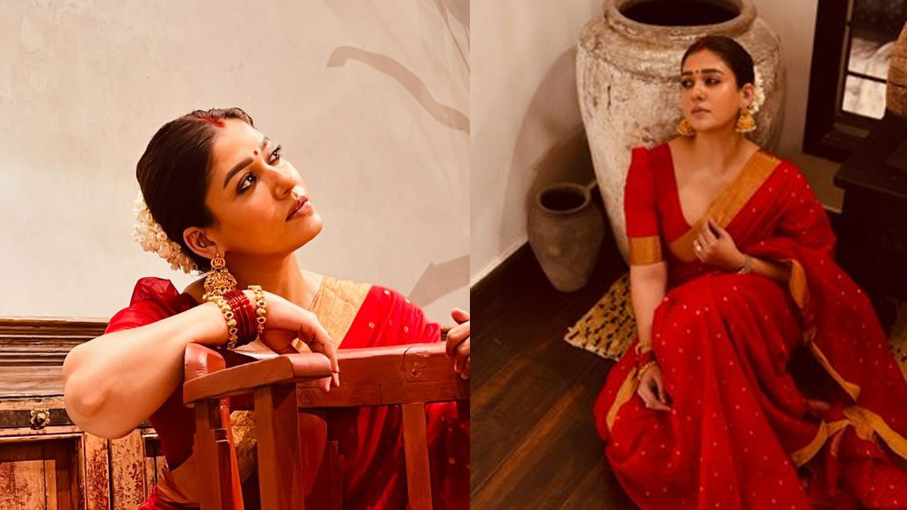 Nayantara Red Saree Photos Nayantara Red Saree Photos