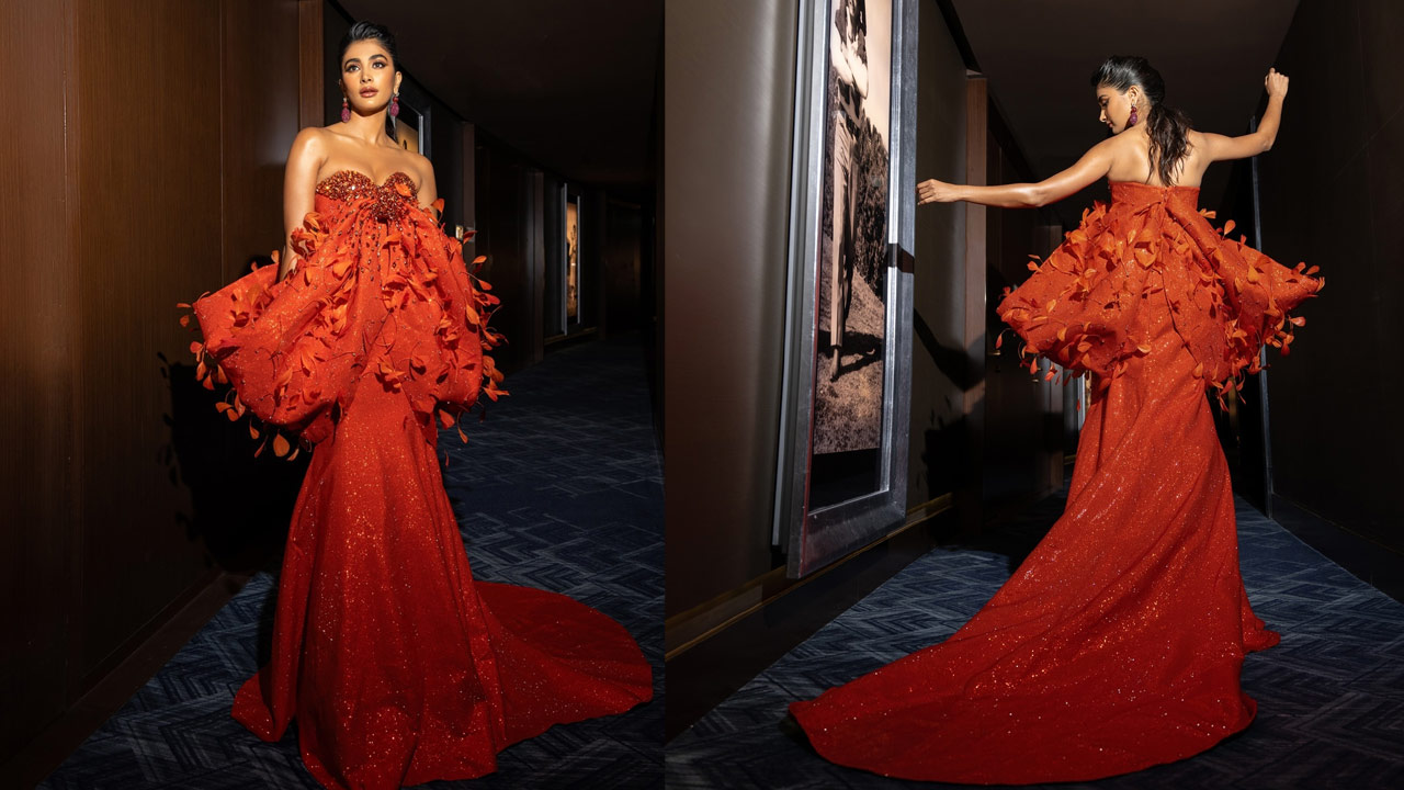 Pooja Hegde Stuns in a Red Dress