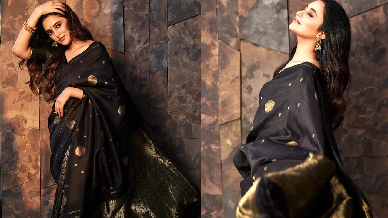 Priyanka Mohan Black Colour Saree Photos