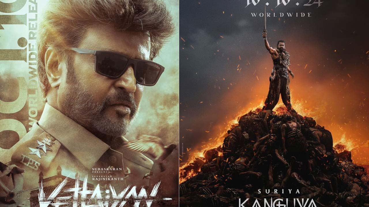 Rajinikanth's Vettaiyan Set to Clash with Suriya's Kanguva on October 10 Rajinikanth's Vettaiyan Set to Clash with Suriya's Kanguva on October 10