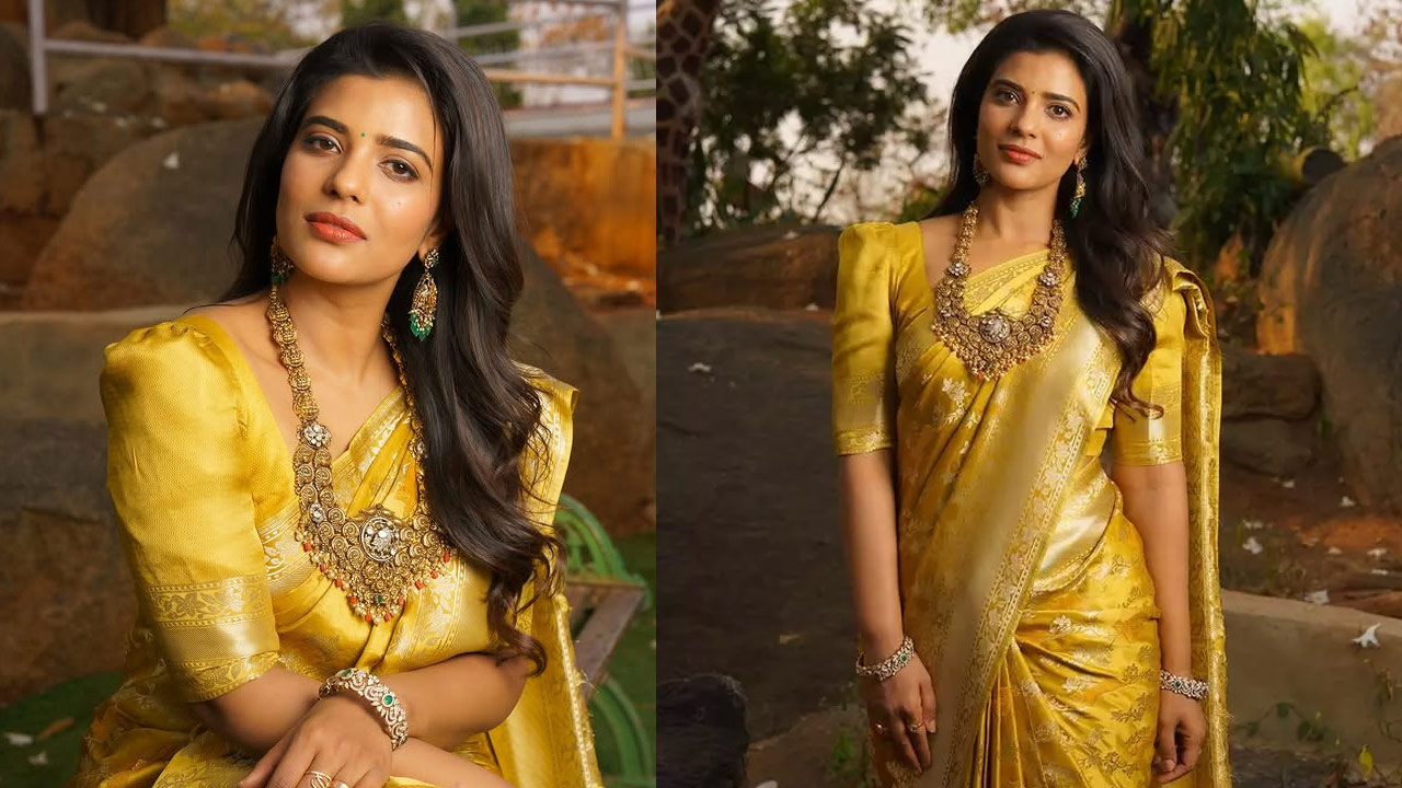 Aishwarya Rajesh Dazzles in Elegant Saree and Green Blouse Ensemble Aishwarya Rajesh Dazzles in Elegant Saree and Green Blouse Ensemble