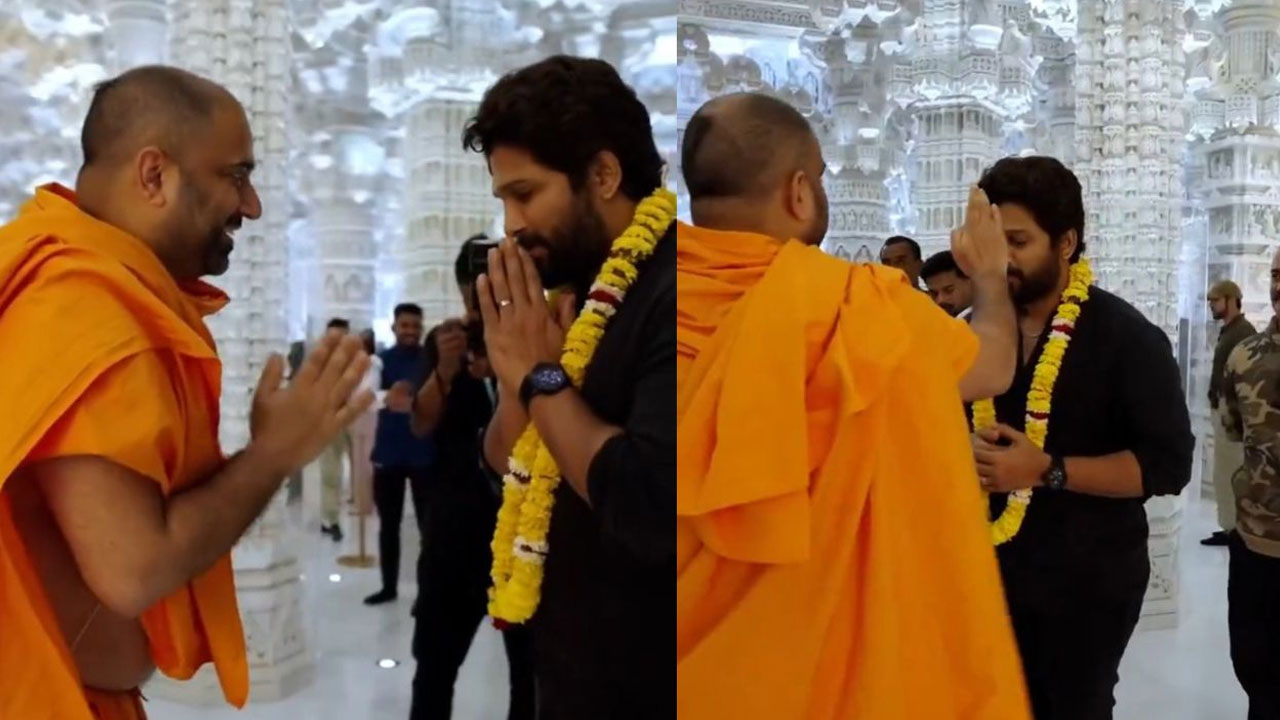 Allu Arjun Visits Abu Dhabi's Swaminarayan Mandir Video Goes Viral