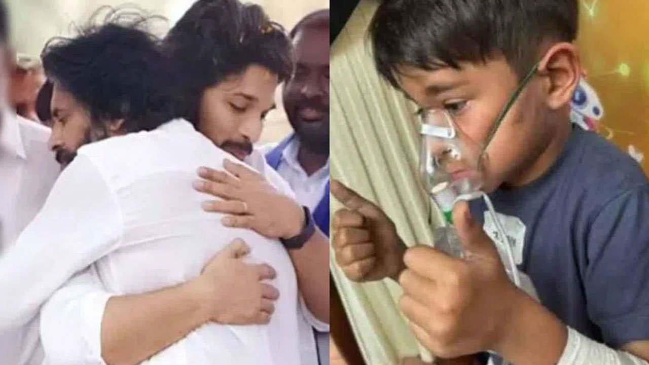 Allu Arjun Visits Pawan Kalyan's Family After Mark Shankar's Accident