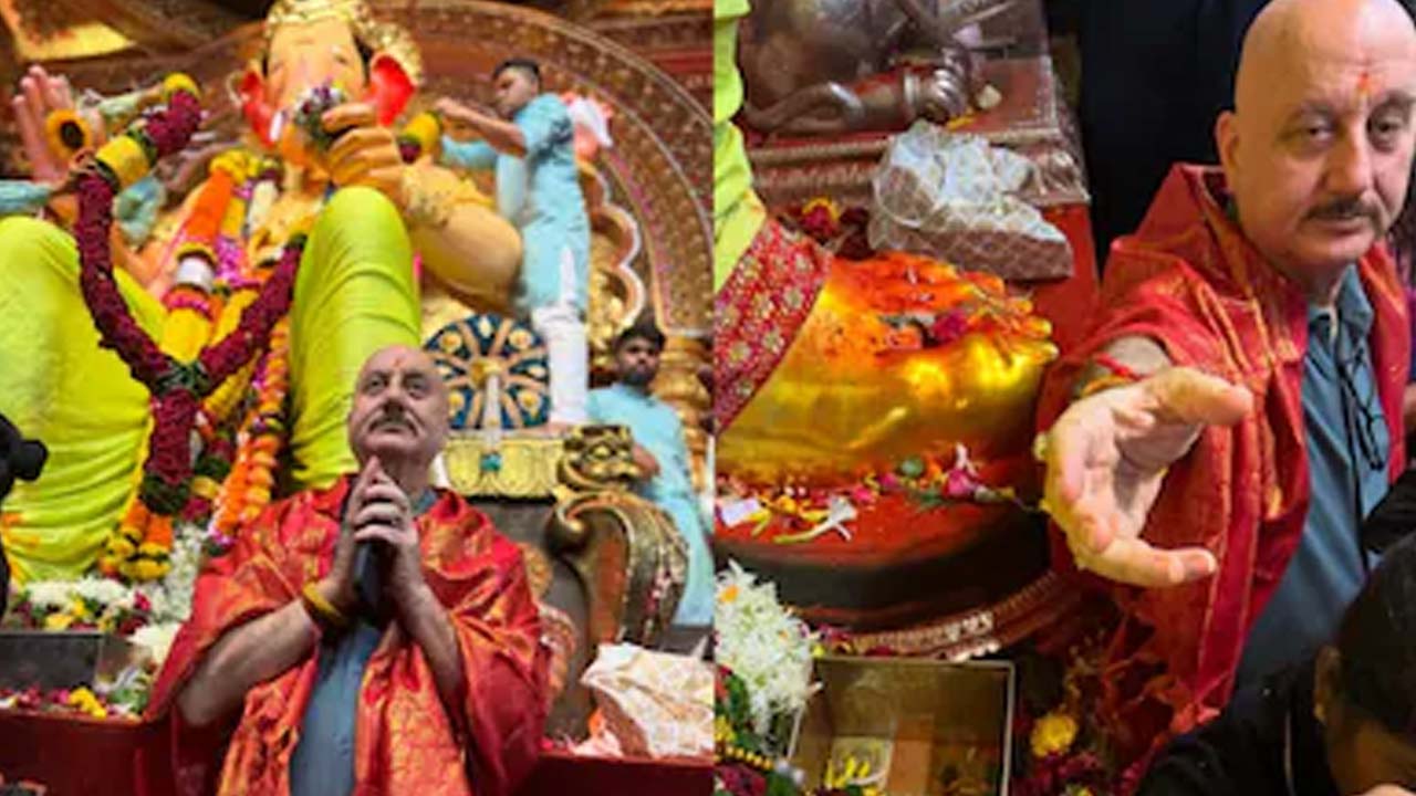 Anupam Kher Visits Lalbaugcha Raja Without VIP Arrangements
