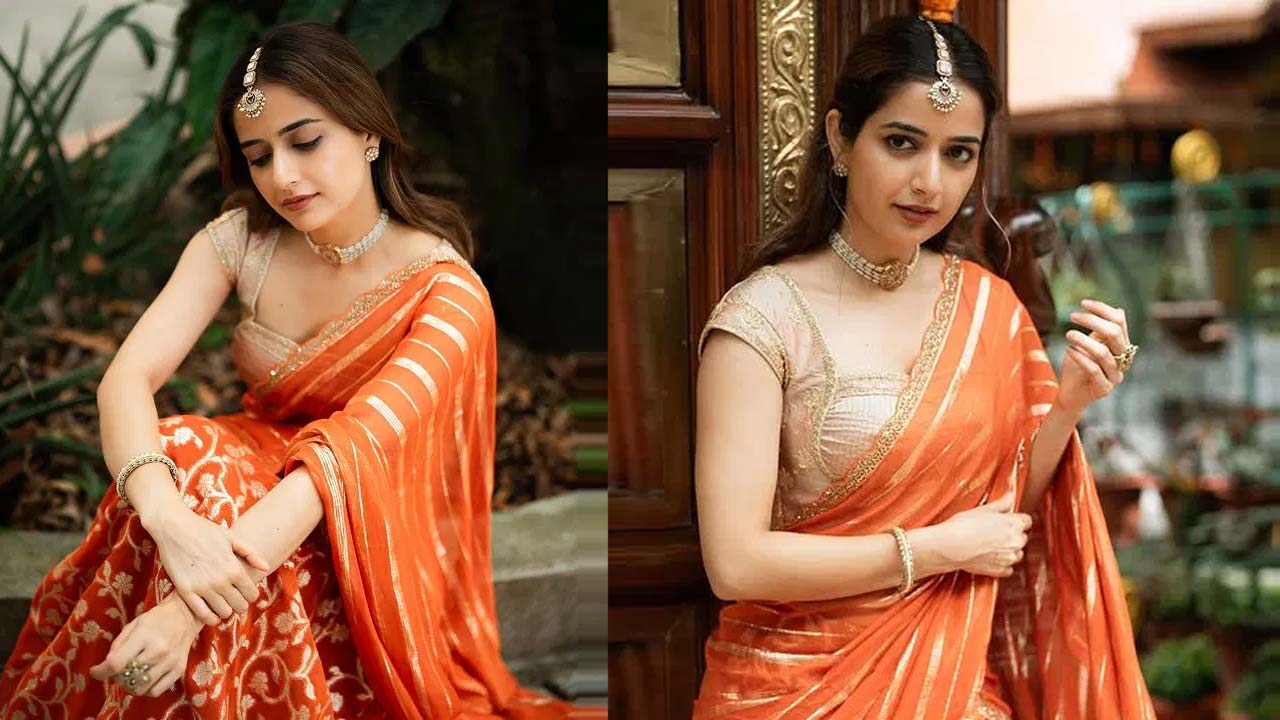 Ashika Ranganath Looks Stunning in Her Latest Saree Photoshoot