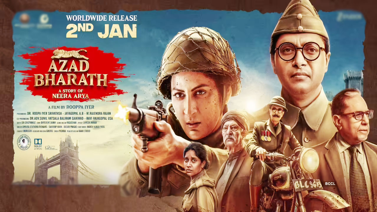 Azad Bharath First Look Poster: Shreyas Talpade, Roopa Iyer in Neera Arya Biopic