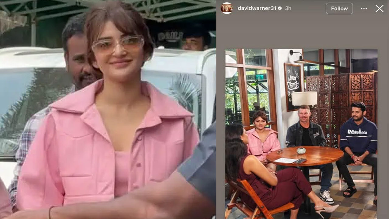 David Warner Teams Up with Sreeleela and Nithiin for Robinhood Promotions David Warner Teams Up with Sreeleela and Nithiin for Robinhood Promotions