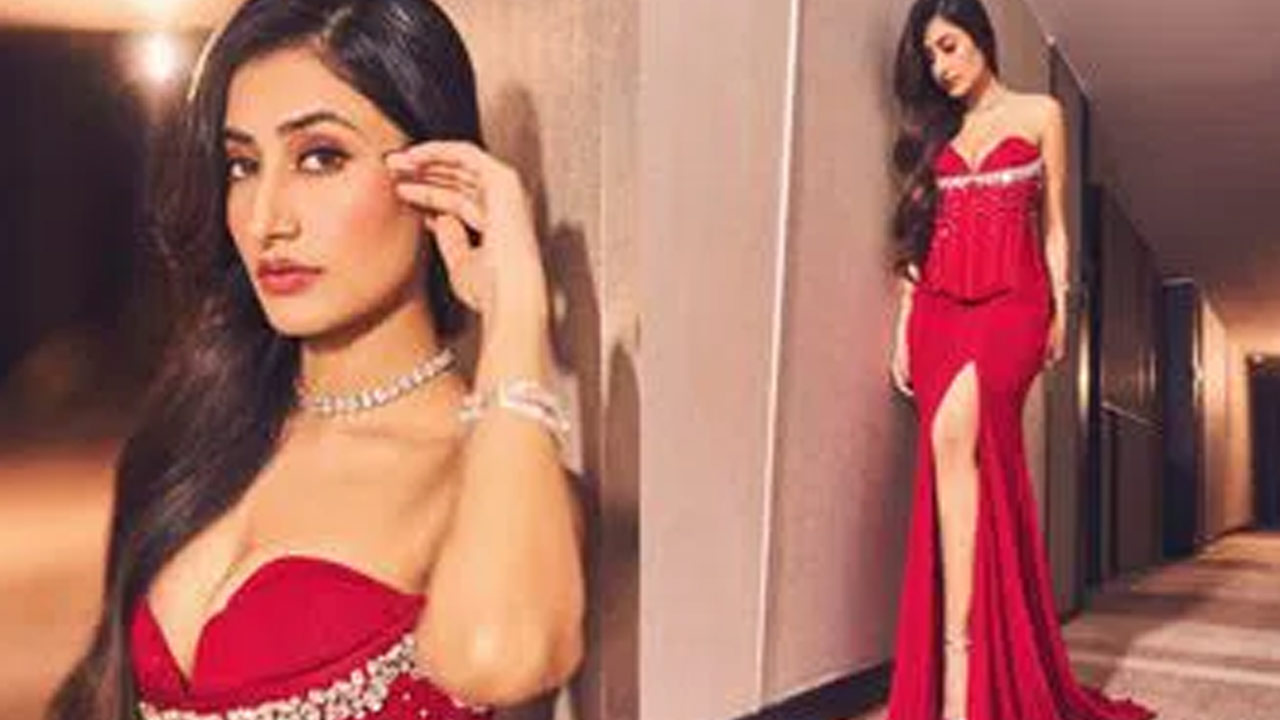 Dhanasree Verma Stuns in Red Dress with Her Mesmerizing Beauty