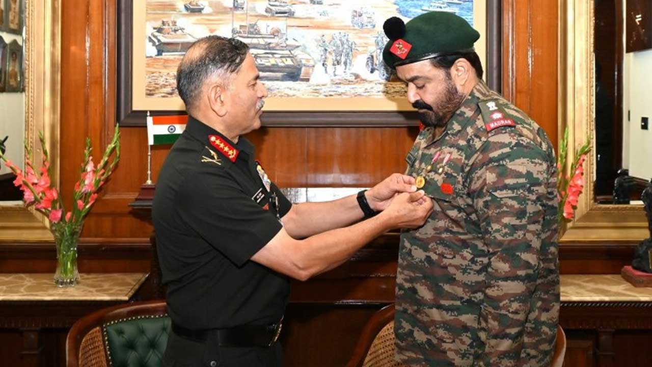 Indian Army Chief Honours Mohanlal for Exceptional Service and Dedication