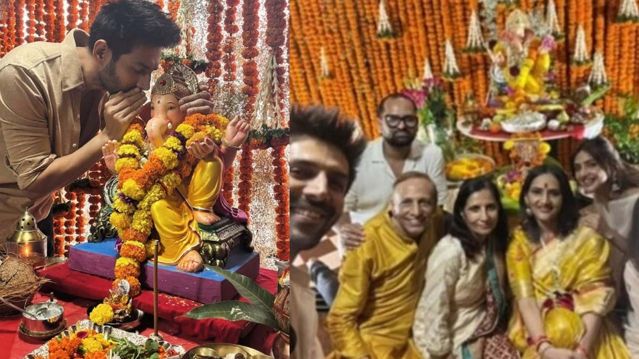 Kartik Aaryan Sreeleela Spark Dating Buzz At Ganesh Celebration