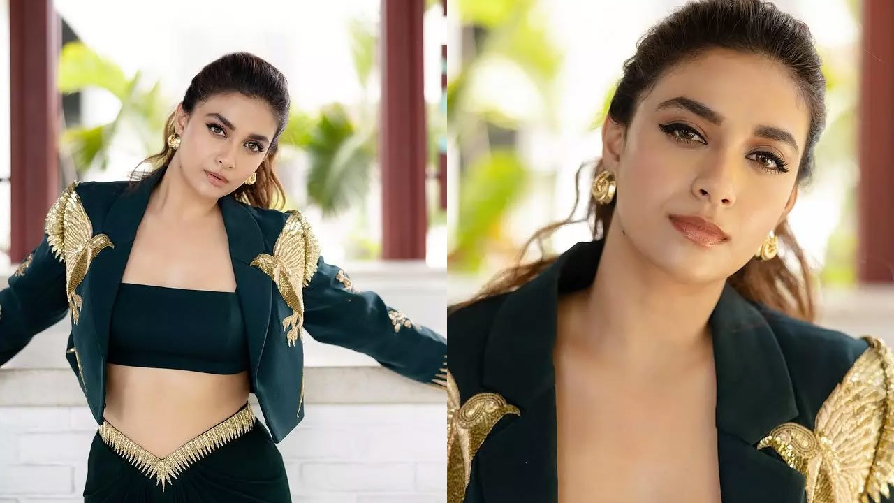 Keerthy Suresh Looks Stunning in an Elegant Green Dress Keerthy Suresh Looks Stunning in an Elegant Green Dress