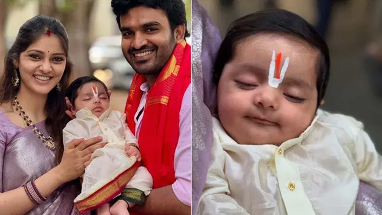Kiran Abbavaram Names His Son Hanu At Tirumala