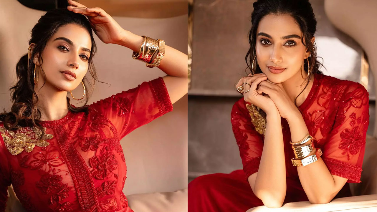 Meenakshi Chaudhary Slays in a Stunning Red Dress