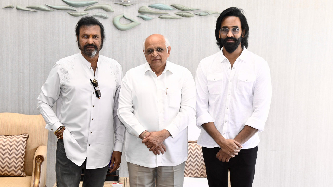 Mohan Babu Meets Gujarat CM Bhupendra Patel, Gifts Painting and Shares Kannappa Film Update