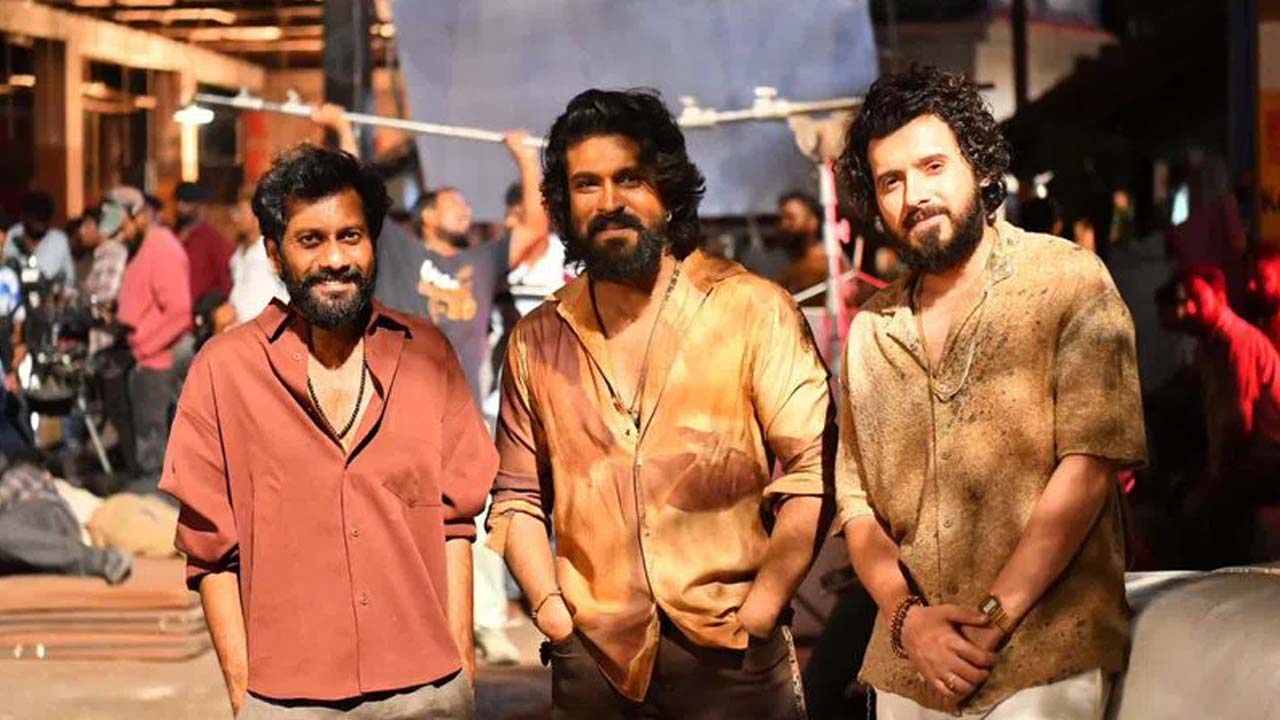 Ram Charan Shares Peddi Movie Working Stills Ram Charan Shares Peddi Movie Working Stills
