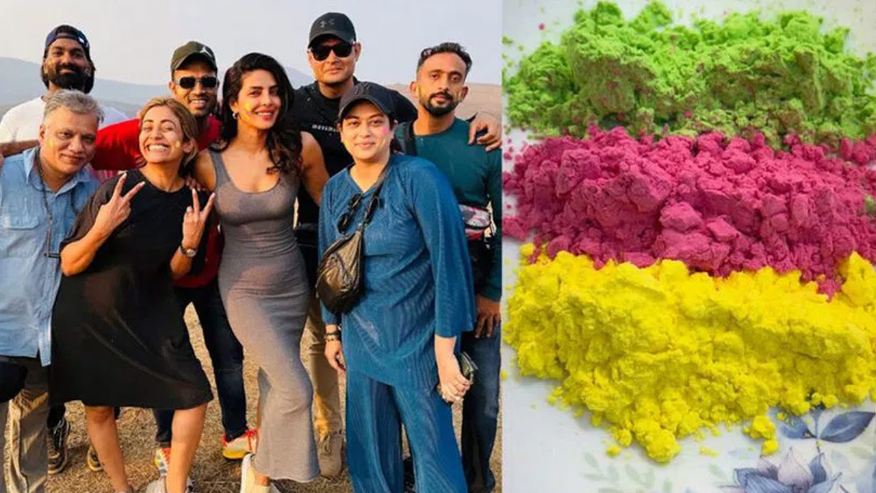 Priyanka Chopra Celebrates Holi on Mahesh Babu-Rajamouli Movie Set Priyanka Chopra Celebrates Holi on Mahesh Babu-Rajamouli Movie Set