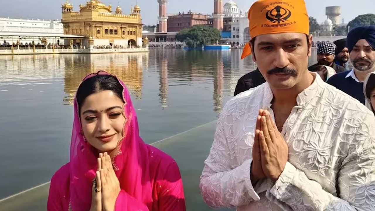 Rashmika And Vicky Kaushal Seek Blessings at Golden Temple Ahead of Chhaava Release