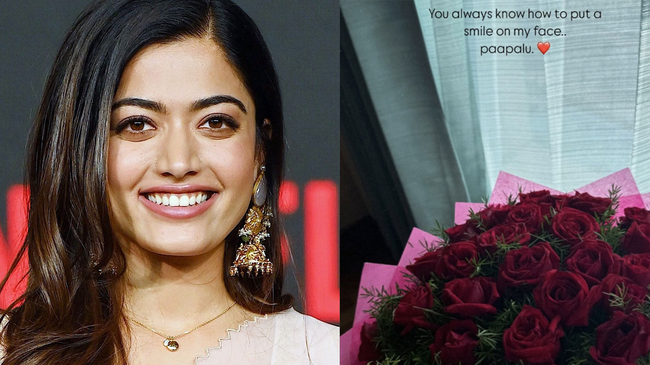 Rashmika Mandanna Receives Red Roses, Fuels Vijay Deverakonda Dating Rumors Rashmika Mandanna Receives Red Roses, Fuels Vijay Deverakonda Dating Rumors