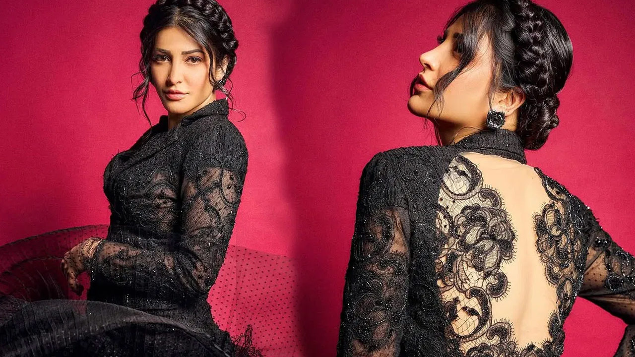 Shruti Haasan Mesmerizes in a Black Dress with Stunning Looks