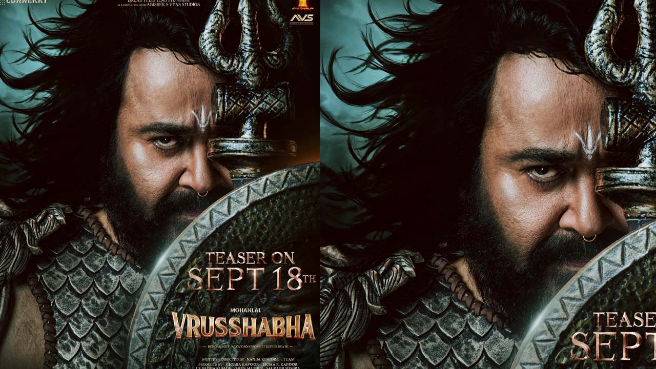 Mohanlal's Vrusshabha First Look, Teaser Date Revealed