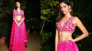 Ananya Panday Pink Lehenga