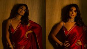 Shriya Saran Red Saree