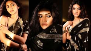 Sreeleela black saree look