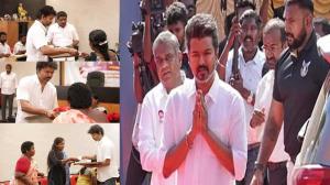 What Vijay Offers Help to Karur Stampede Victims Families Vijay Meets Families of Karur Stampede Victims in Mahabalipuram